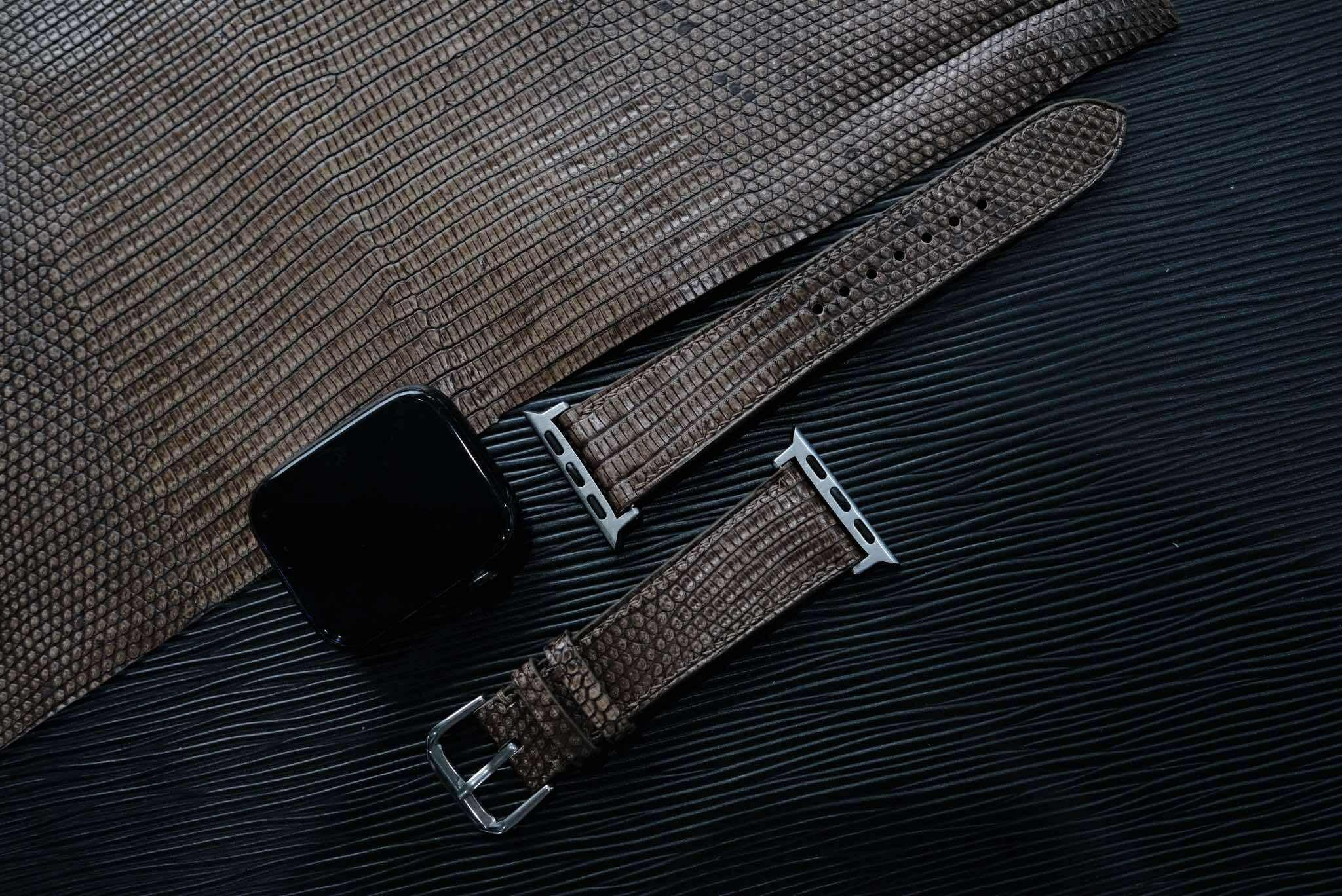 コピー:高級トカゲ革時計ベルト手縫い時計ベルトアップルウォッチ時計ベルト1枚目の画像